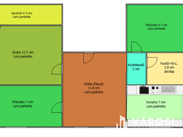 Gorkijon 1. emeleti, 1+2 félszobás, felújított lakás eladó!