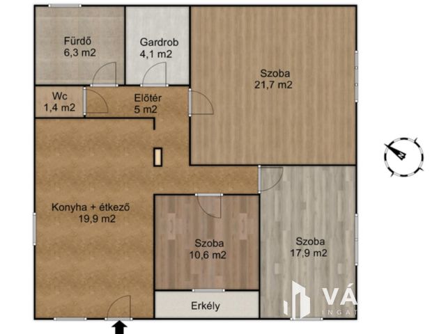 Társasházi lakás 200 m2-es kertrésszel Hatvanban!
