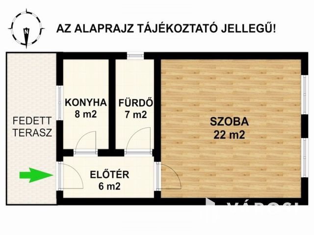 Belvárosi garzonlakás kertkapcsolattal