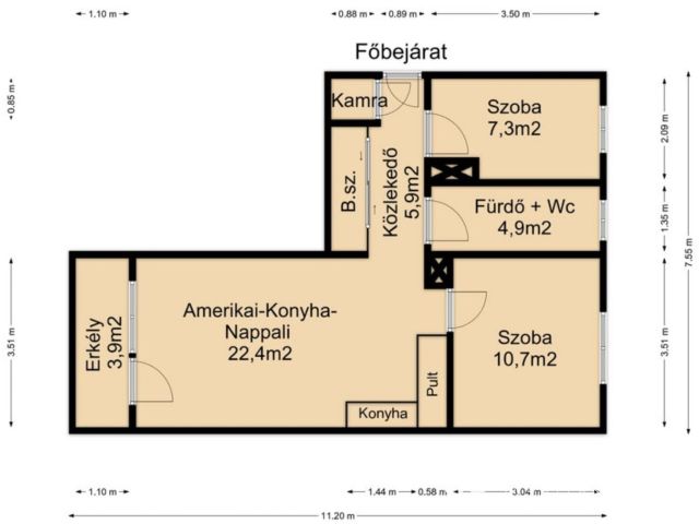 Igényesen felújított lakás a Csokonai utcában